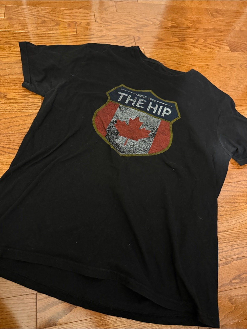 tragically hip The HipBlack Graphic Tee with Canadian Maple Shield L
